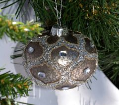 Oval Gylden Glasskule - 2Pk