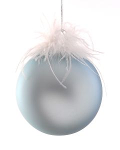 Lyseblå Julekule Med Fjær
