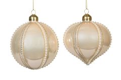  Champagnefarget Glasskule - 2Pk