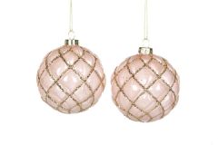 Pudderrosa Glasskuler - 4 Pk