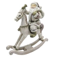 Hvit Nisse På Gyngehest 